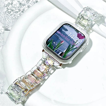New Laser Transparent Strap for Apple Watch Band 44mm 40 41 45 38 49 46 42mm Correa Bracelet iWatch Series 12 11 10 9 8 7 6 5 4