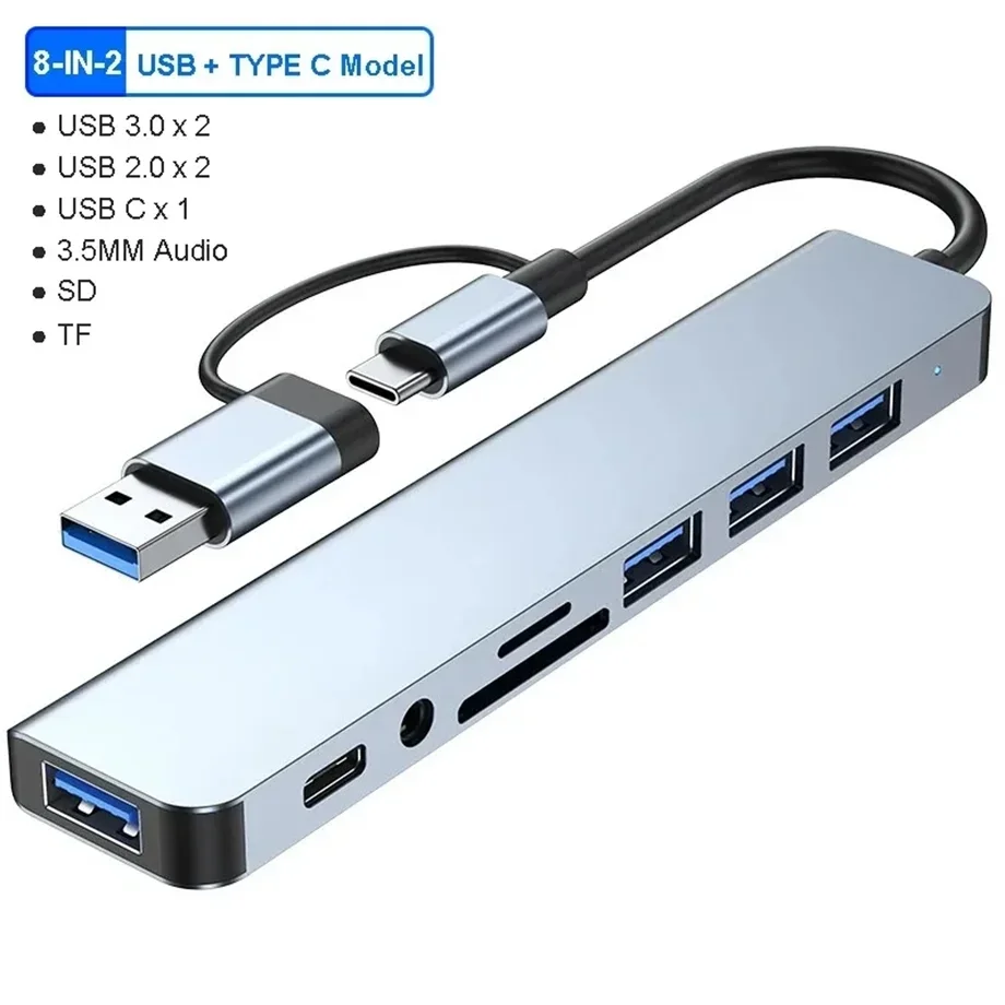 8 in 2 USB HUB C type-c HUB USB C to USB 3.0 HDTV-Compatible Dock for MacBook Pro For Nintendo Switch USB-C Type C 3.0 Splitter
