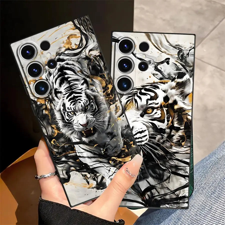 Cool Tiger Funda Phone Cover Case for Samsung Galaxy S26 Ultra S24 S21 FE S25 Plus S23 S20 Ultra S10 S9 Note 20 8 9 10