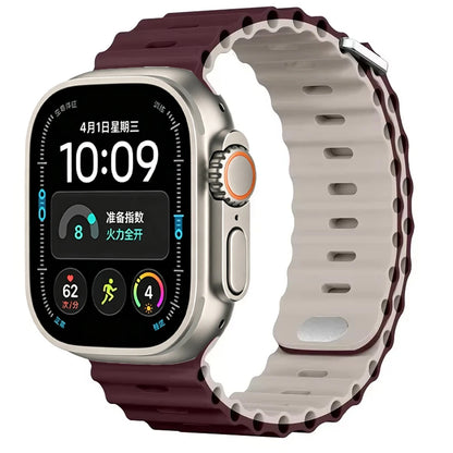 Ocean Silicone strap For Apple Watch Ultra 4 3 2 1 Band 49mm 12 11 10 9 8 7 46mm 45mm 41mm band iWatch 6 5 4 SE3 44mm 40mm 42mm