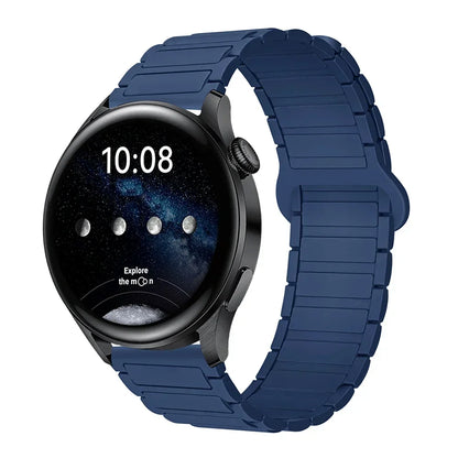 18mm 20mm 22mm Magnetic Loop Band for Samsung Galaxy Watch 7/6/5 Pro/4/Classic Silicone Link Bracelet Huawei GT 2-2e 3-4 Strap