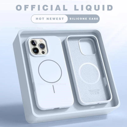 Magnetic Phone Case For iPhone 15 14 16 Plus 11 12 13 17 Pro Max Air Shockproof Silicone Cover For Magsafe Wireless Charge Cases