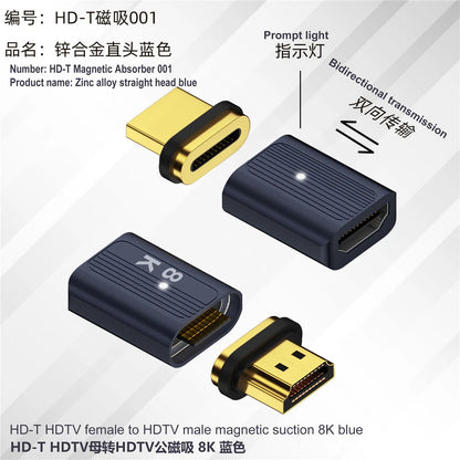 8K HDMI-compatible 2.1 Cable Connector Adapter 270 90 Degree Angle 2 Pieces Male To Female Converters Cable Adaptor Extender 3D