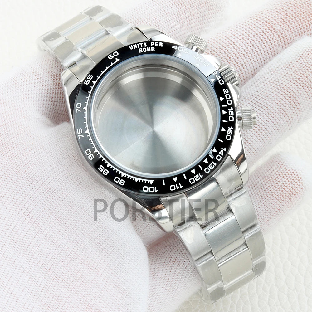 40mm VK63 Watch Case 100m Waterproof for Daytona VK63 VK64 Movement 316L Stainless Steel Presidential/Jubilee/Oyster Bracelet