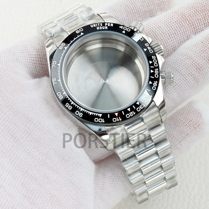 40mm VK63 Watch Case 100m Waterproof for Daytona VK63 VK64 Movement 316L Stainless Steel Presidential/Jubilee/Oyster Bracelet