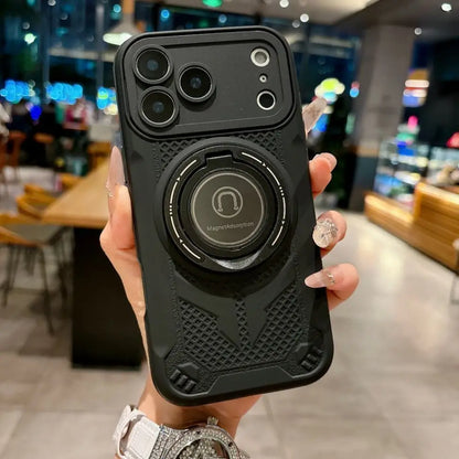 Luxury Magnetic Invisable Ring Holder Kickstand Phone Case For iPhone 17 Pro Max 16 Plus 15 14 13 12 Shockproof Slim Fit Cover