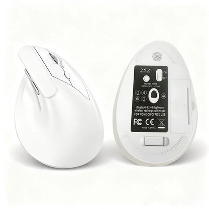 Portable Vertical Wireless Mouse Rechargeable 2.4G Bluetooth DPI Adjustable Low-noise Buttons Ergonomic Mouse for Desktop Laptop