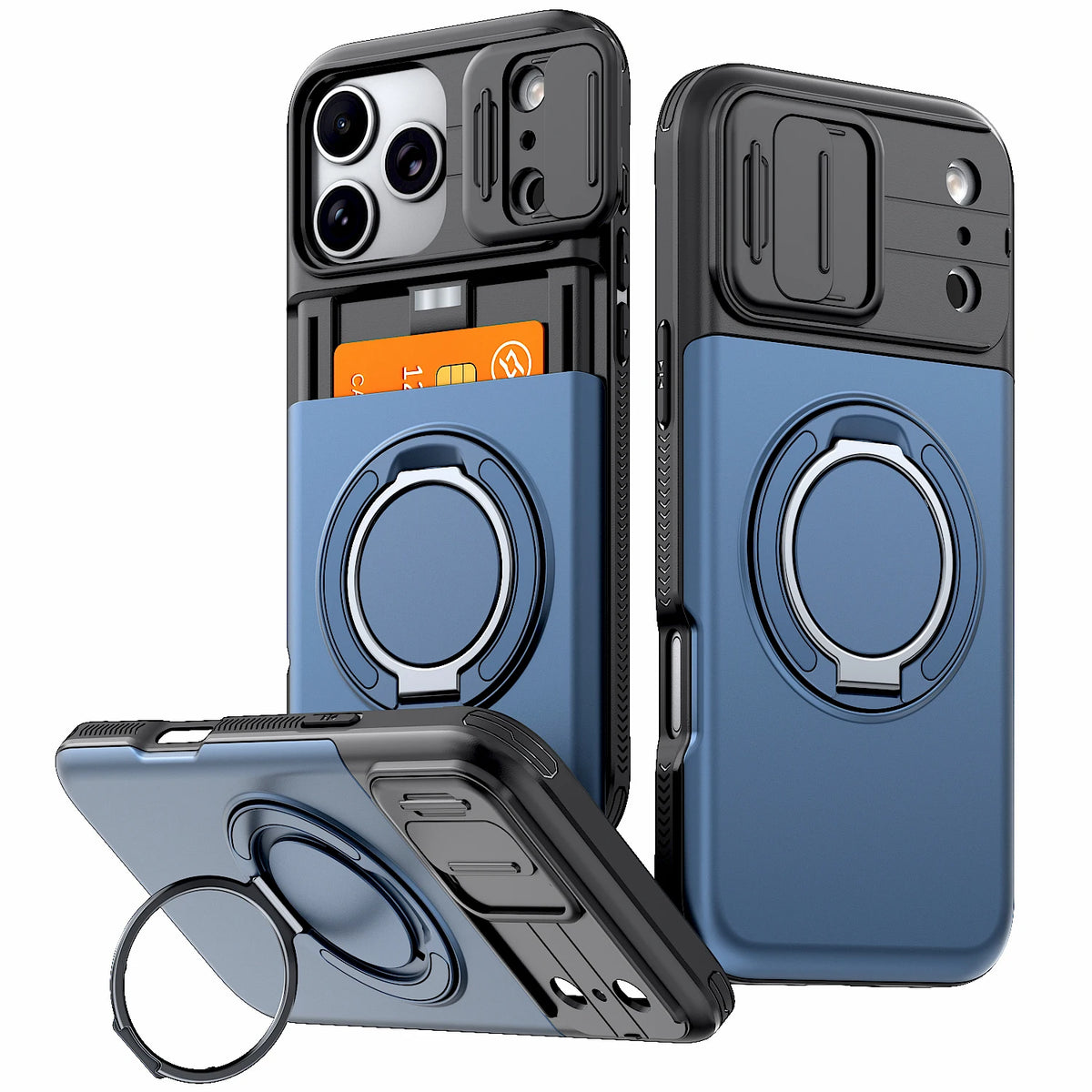 Luxury Wallet Case For iPhone 17 16 15 14 13 12 Pro Max 17E 16E 17Pro IPhone17 Shockproof Armor & Card Slot Stand Holder Cover