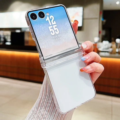 For Samsung Galaxy Z Flip 8 7 FE 6 5 4 3 5G Transparent Case Shockproof Folding Hard Clear Phone Cover For Samsung Z Flip8 Flip7