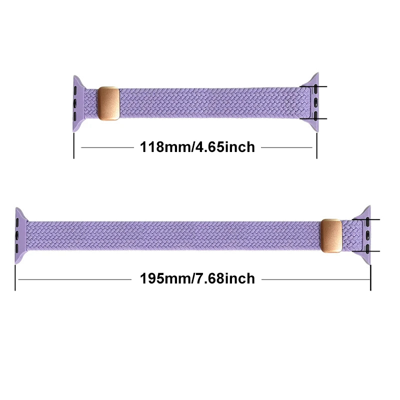 Braided Loop for Apple Watch 38 40 41 42 44 45 46 49mm for Woman Magnetic Nylon Elastic Replacement for Iwatch Series10 9 8 7 6