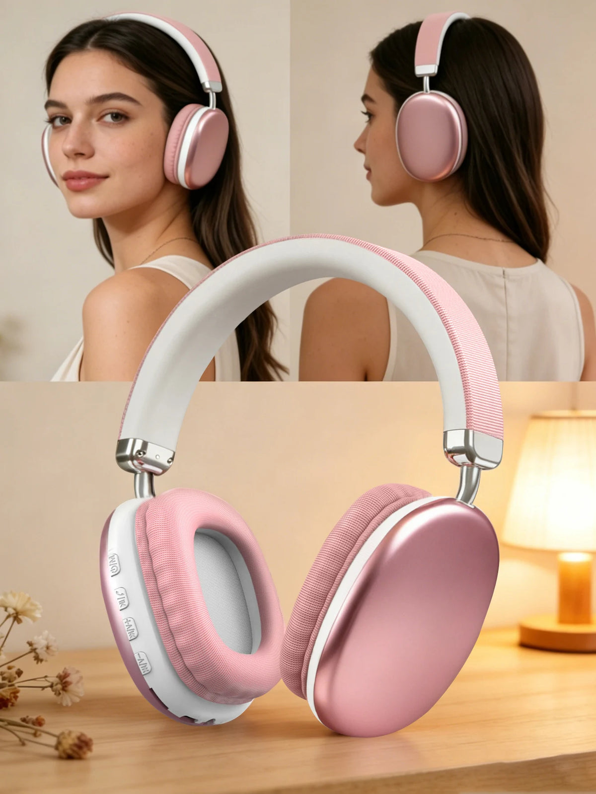 Wireless Over-Ear Headphones, 5.3 Smart Chip, Long Battery Life,HiFi Music Gaming Comfortable Mic for iPhone Android PC