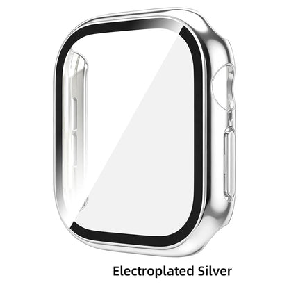 Tempered Glass PC Case for Apple Watch 12 46mm Hard Bumper Screen Protector Cover for Iwatch Series 12 42mm Shell Accessories