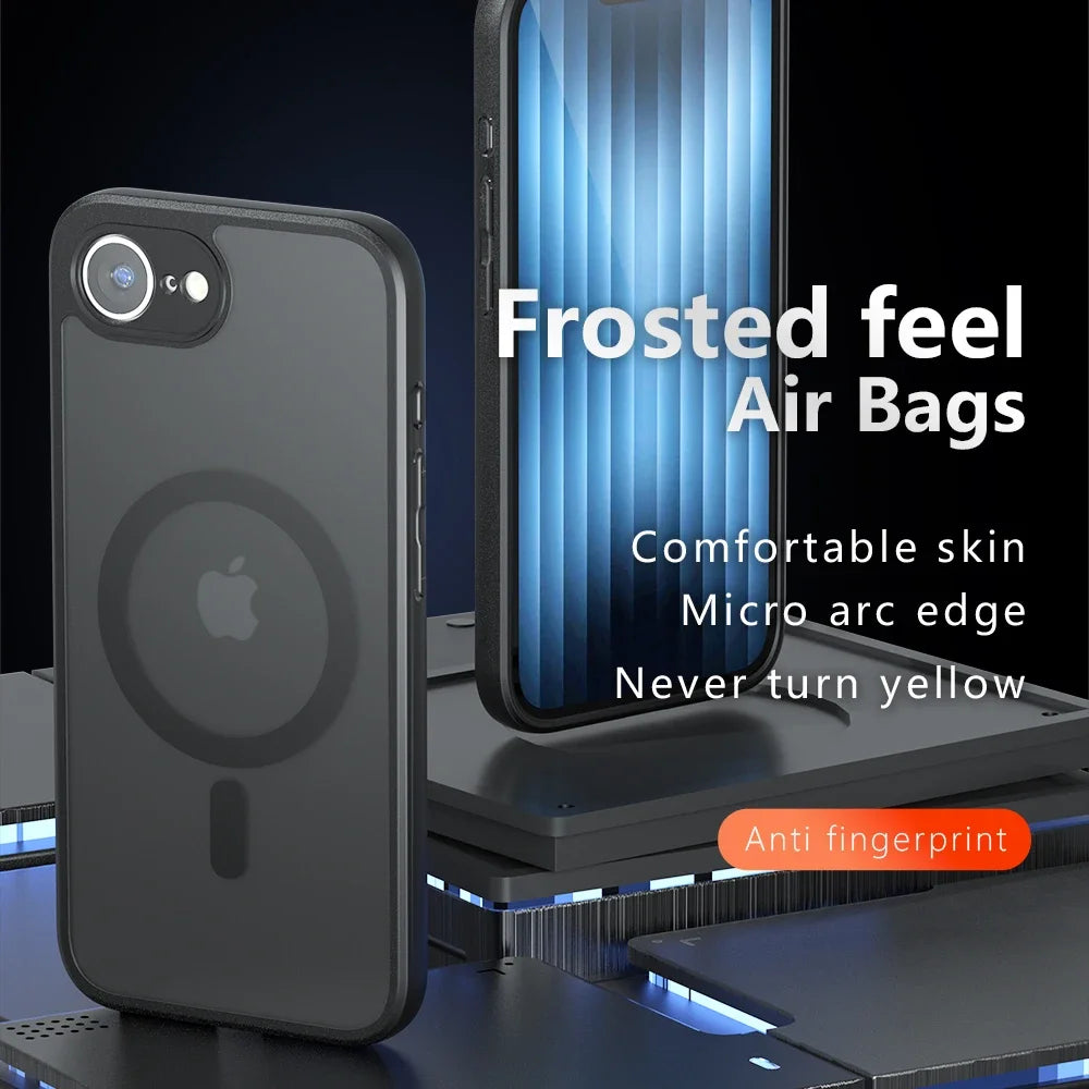 For iPhone 17E Magsafe Magnetic Wireless Charging Case For iPhone 16E iPhone16E SE 2025 5G Shockproof Matte Back Cover Coque