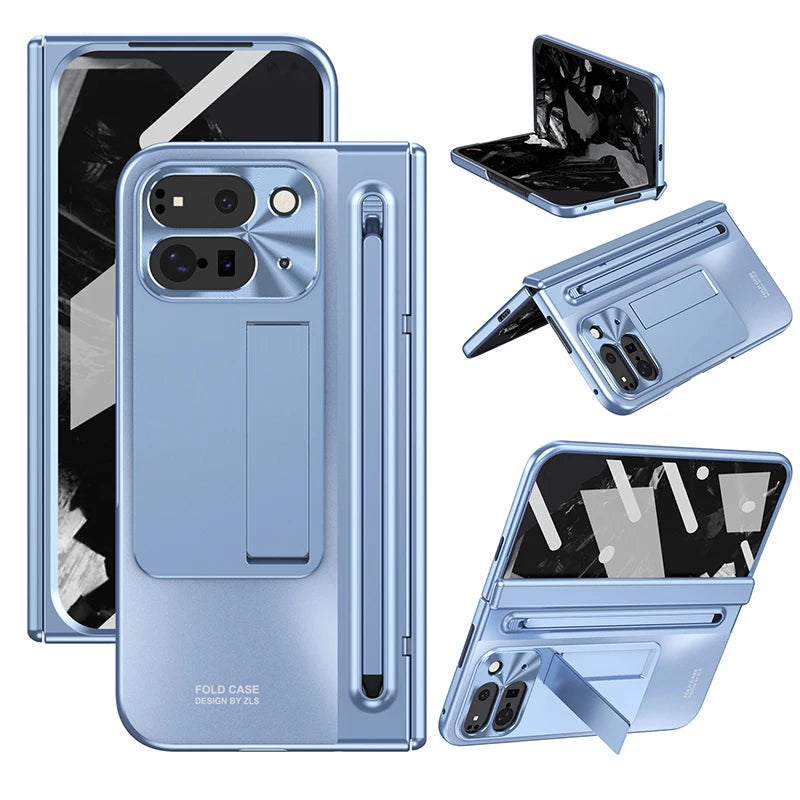 For Google Pixel 10 9 11 Pro Fold Case With Hinge Protection & Stylus Pen & Foldable Bracket & Screen Protector PhoneCover Shell