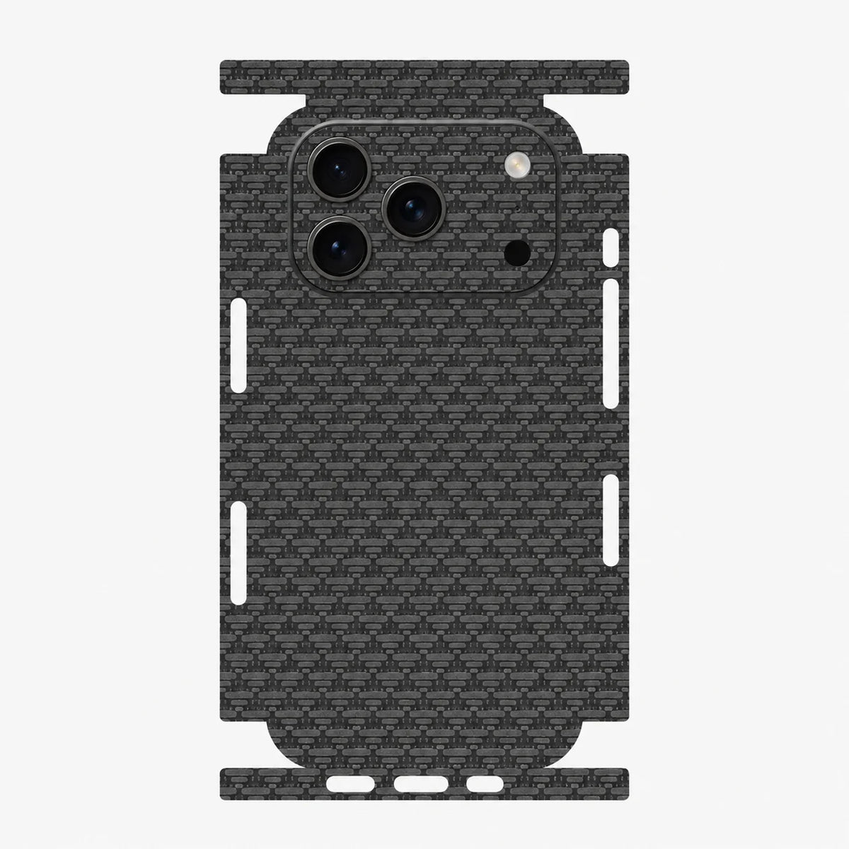 Full Wrap Faux Leather Back Skin for iPhone 17 16 15 14 13 Pro Max Diamond Kevlar Texture Anti Scratch Phone Sticker