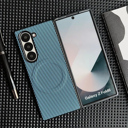Carbon Fiber Pattern PU Leather For Magsafe Magnetic Case For Samsung Galaxy Z Fold 6 4 5 3 Fold6 Fold4 Fold5 Fold3 Back Cover