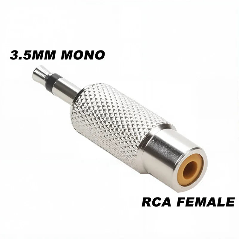 5Pcs 6.5/6.35mm Mono Stereo Audio Adapter TS Interconnect 1/8" 1/4" Male Plug to RCA Female Jack Connector Converter Speaker