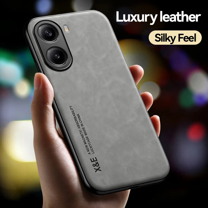 Luxury Leather Phone Case For Xiaomi Mi POCO X7 PRO 5G fanda silky feel NonSlip Plain Cover For POCO X7 5G