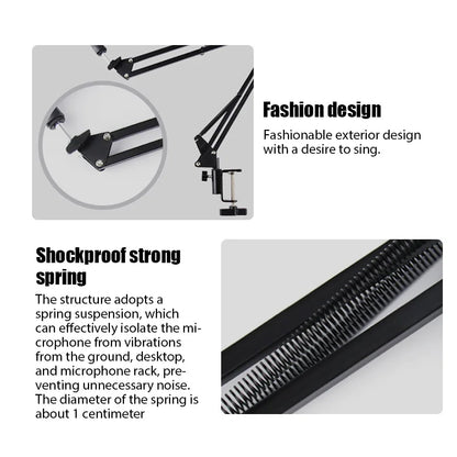 Desktop Adjustable Microphone Stand Boom Holder Professional Flexible Scissor Arm for Podcast/Streaming/Youtube