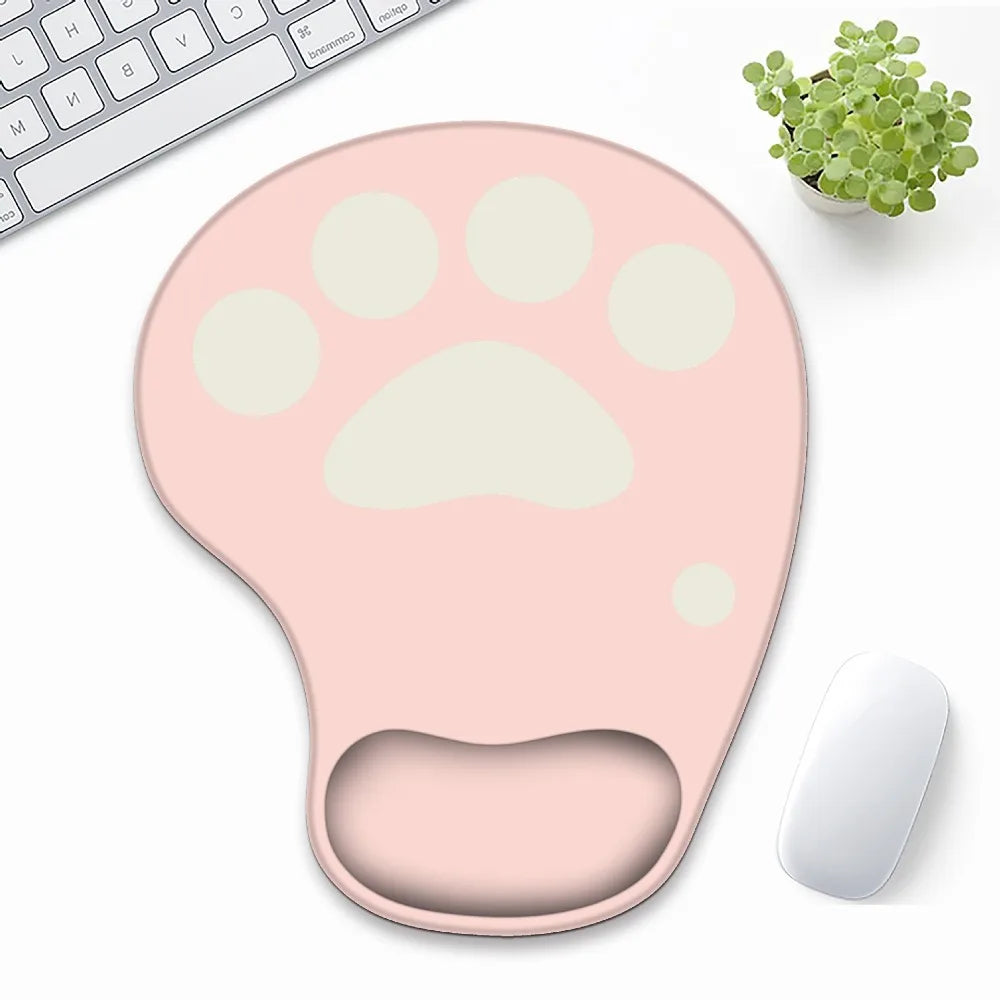 Cute Cat Paw Wrist Rest Mouse Pad Silicone Ergonomic Hand Support Mouse Mat Non Slip Comfortable Gaming Mousepad