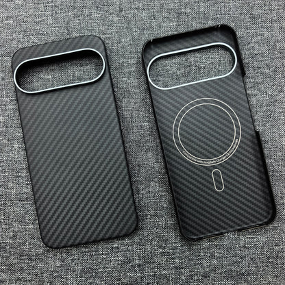 For Google Pixel 11 Pro XL Carbon Fiber Phone Case, Pixel 11, 11Pro Aramid Magnetic MagSafe Ultra-Thin Shockproof Black Case.