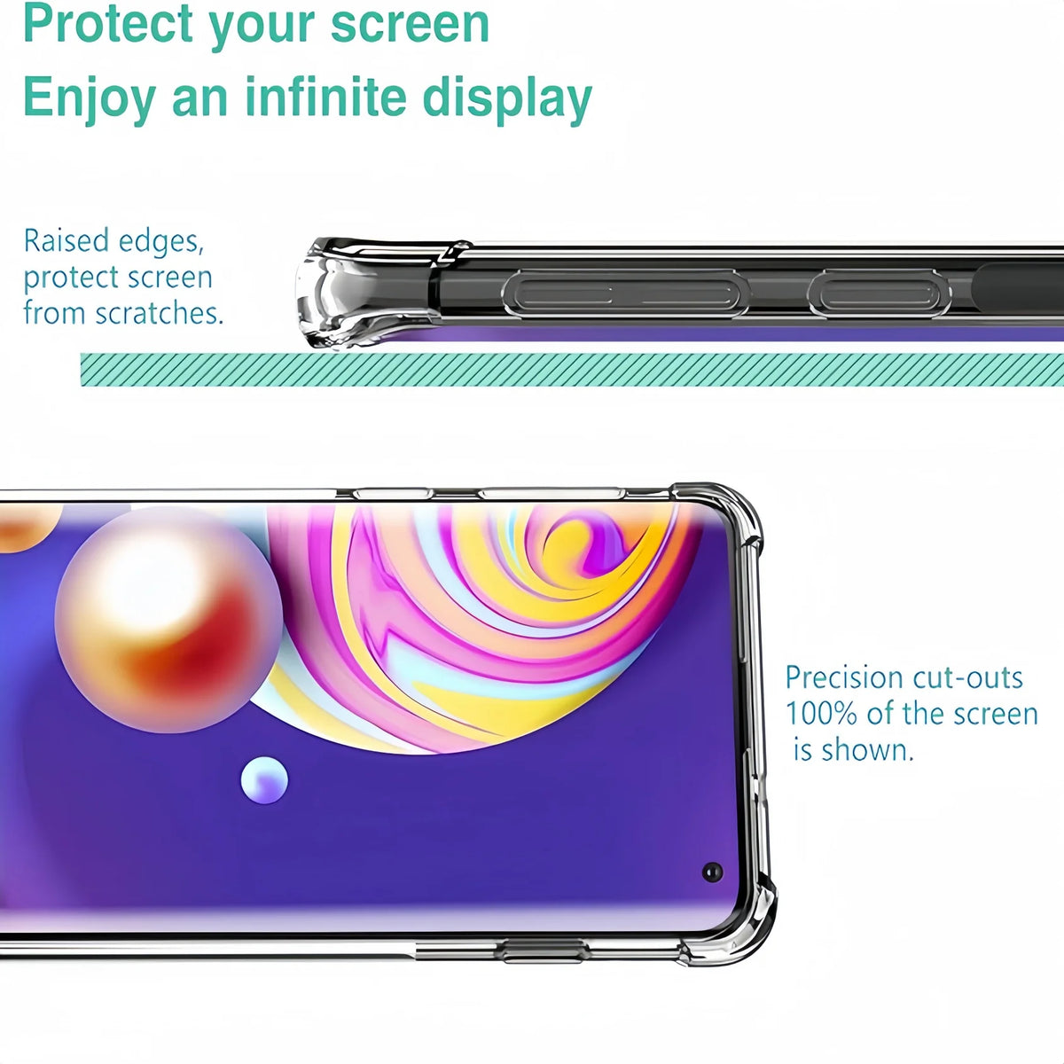 Transparent TPU Shockproof Protection Case for Samsung Galaxy S10 Plus/ S10E -Clear