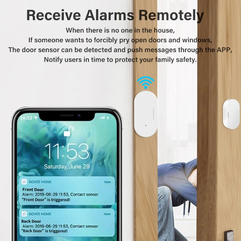 Tuya Smart Zigbee Door Sensor Door Open/Closed Detector Home Alarm Security Protection Smart Life Control Via Alexa Google Home
