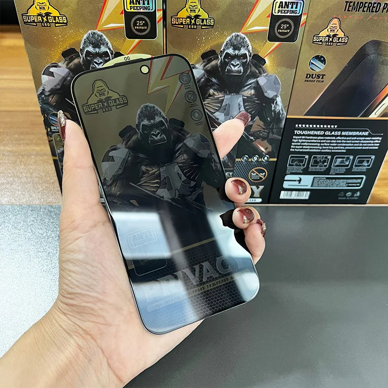 10pcs Super Privacy OG Tempered Glass Screen Protector Film Anti Spy For iPhone Duo 18 Pro Max 17 Air 17E 16 Plus 15 14 13