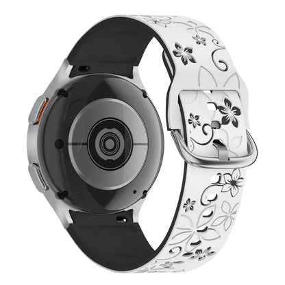 Silicone Band for Samsung Galaxy Watch 7 6 5 4 FE/5Pro 45mm No Gaps Sport Correa Engraved Galaxy Watch6 Classic 43mm 47mm Strap