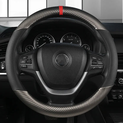 Universal D Shape Car Steering Wheel Cover Breathable Anti Slip Car Decoration Suitable 37-38cm Steering Wheel Cover Accessories