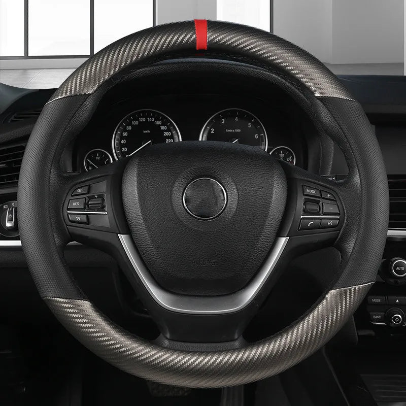 Universal D Shape Car Steering Wheel Cover Breathable Anti Slip Car Decoration Suitable 37-38cm Steering Wheel Cover Accessories