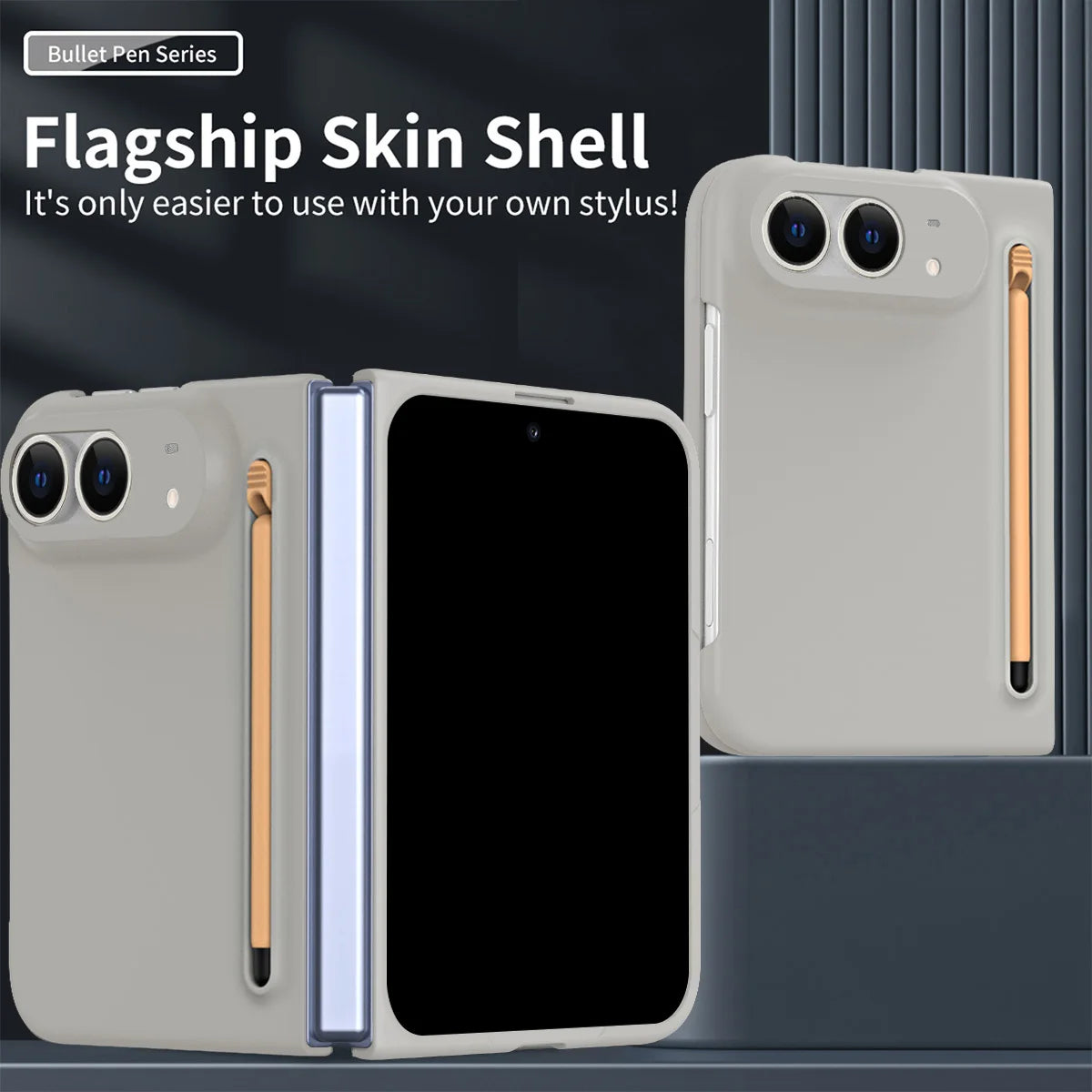 For iPhone Duo Case Ultra-Thin Skin-Friendly Matte With Tempered Film Touch Pen Folding Shockproof Protection Cover Accessories