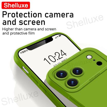 Silky Feel Liquid Silicone Soft Case Shelluxe For iPhone 17 17e 16 16e 15 14 13 Pro Max iPhone17 Air iPhone16 Plus Phone Cases