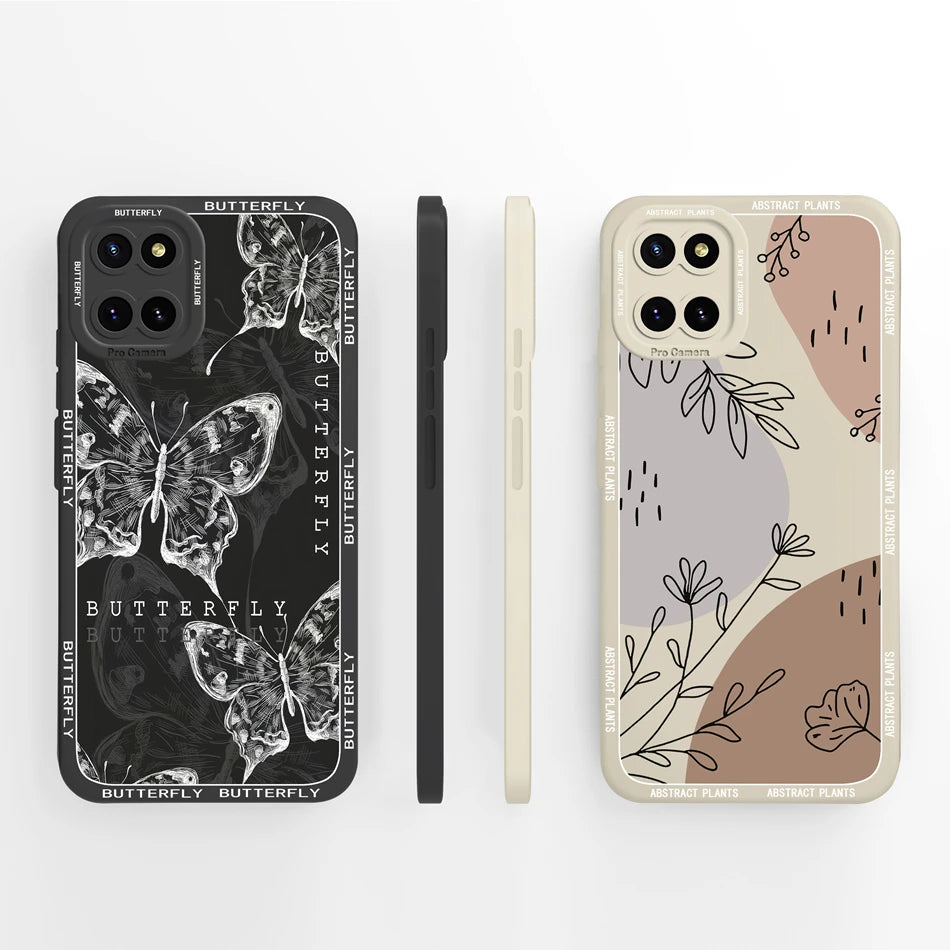 For Samsung Galaxy Note 10 Lite Case Butterfly Back Covers For Samsung Note10 Lite 10Lite Soft Liquid Silicone Phone Housing