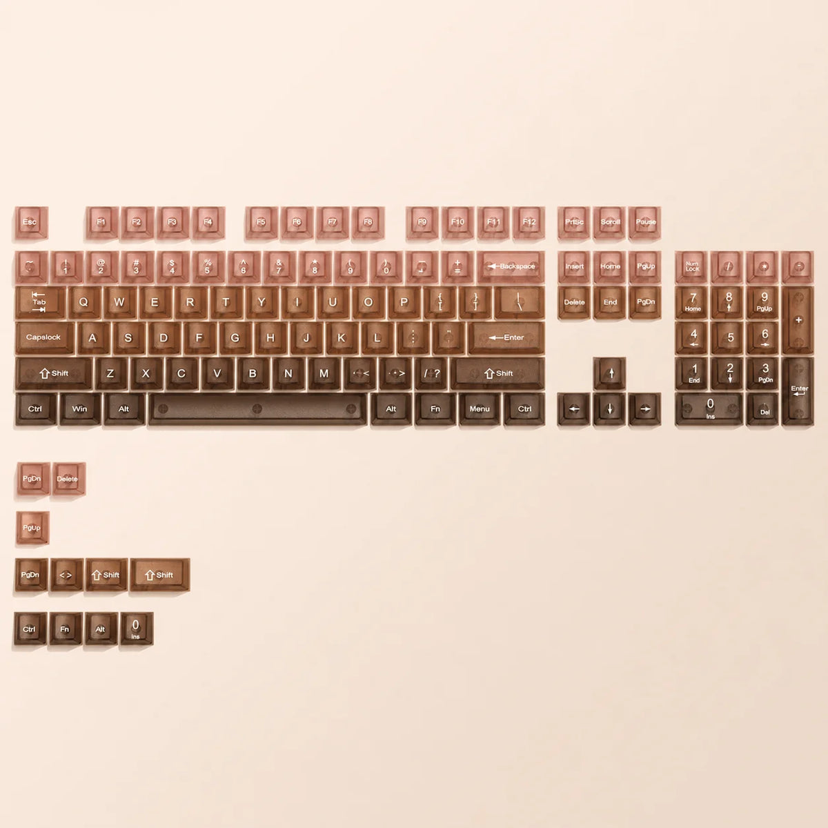115 Keys Black Transparent Clear Keycaps Crystal Ceramic PC Keycap RGB Shine Through Key Cap MDA Profile for MX Switch Keyboard