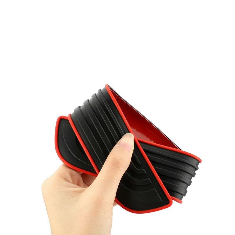 4Pcs Black Rubber Car Door Sill Scuff Covers Anti-Scratch Exterior Panel Guards Door Trim Protectors Car Decor Accessories