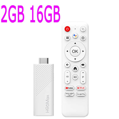 Android TV Stick H96 Max H313 Allwinner Quad Core 4K Wifi6 BT Voice Assistant Remote Control Media Player Smart TV Box