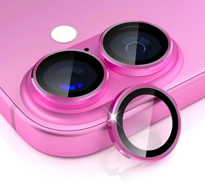 For IPhone 16 17/iPhone 16 Plus Camera Lens Protector Bling, [Glitter Decoration] Ultra-HD Tempered Glass Cover, Metal
