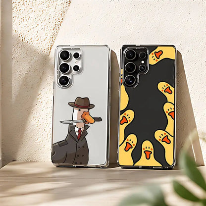 Cartoon Duck Silicone Phone Case For Samsung Galaxy S21 S22 S23 S24ULTRA S25ULTRA FE Ultra Plus5G A52S S26 Cover