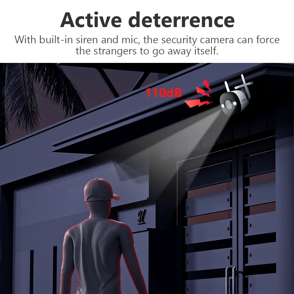 IMOU Bullet 2E Outdoor WiFi IP Camera 3/5MP 2/3K Full Color Night Vision IP67 Weatherproof Built in Spotlight Human Detection
