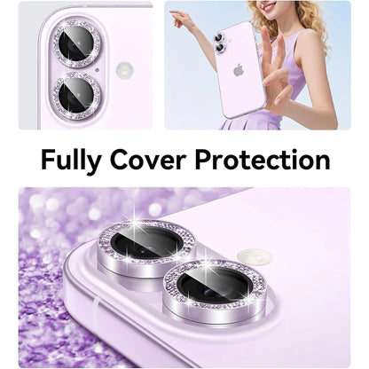 Glitter Cute Girly Camera Lens Protector Cover For iPhone 17 Air 17E 16E 16 E Pro Max 15 Plus 14 13 Mini 12 11 Phone Protection