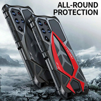 Military Grade Heavy Armor Metal Phone Case for Samsung Galaxy S26 S25 S24 S23 S22 Ultra Luxury Shockproof Back Cover Bumper