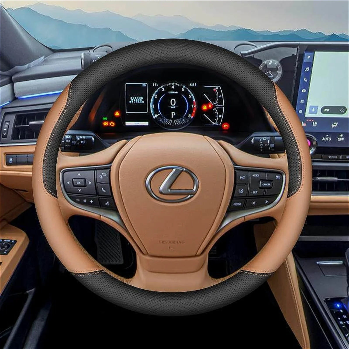 2026 Nappa Leather Steering Wheel Cover Anti-Slip 37-38cm For Lexus IS ES ES300h ES350h RX RX350 RX500h NX350h NX450 Accessories
