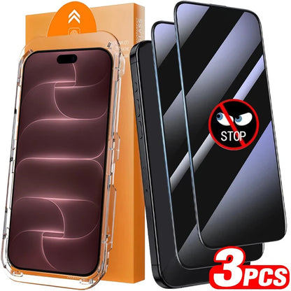Easy Install Tempered Glass Privacy Screen Protectors for IPhone 18 Pro Max/18Pro/iPhone 17Pro Anti-spy Auto Alignment Kit Film