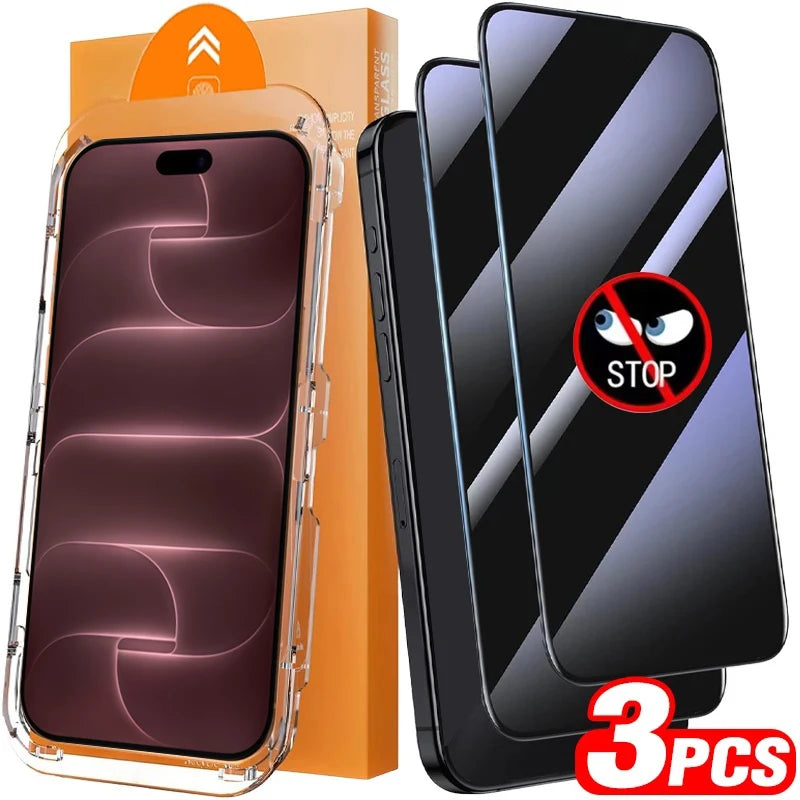 Easy Install Tempered Glass Privacy Screen Protectors for IPhone 18 Pro Max/18Pro/iPhone 17Pro Anti-spy Auto Alignment Kit Film