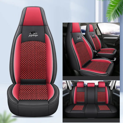 Car Seat Cover 5 Full Set Universal Seat Covers for Nissan X Trail T32 Jetta A4 Skoda Rapid Superb 3 Cars Waterproof PU Leather