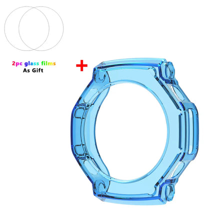 2-in-1 Protective Case + Screen Protector Glass for Amazfit T Rex 3 TRex 3 Smart Watch Bumper Protective Cover Tempered Glass
