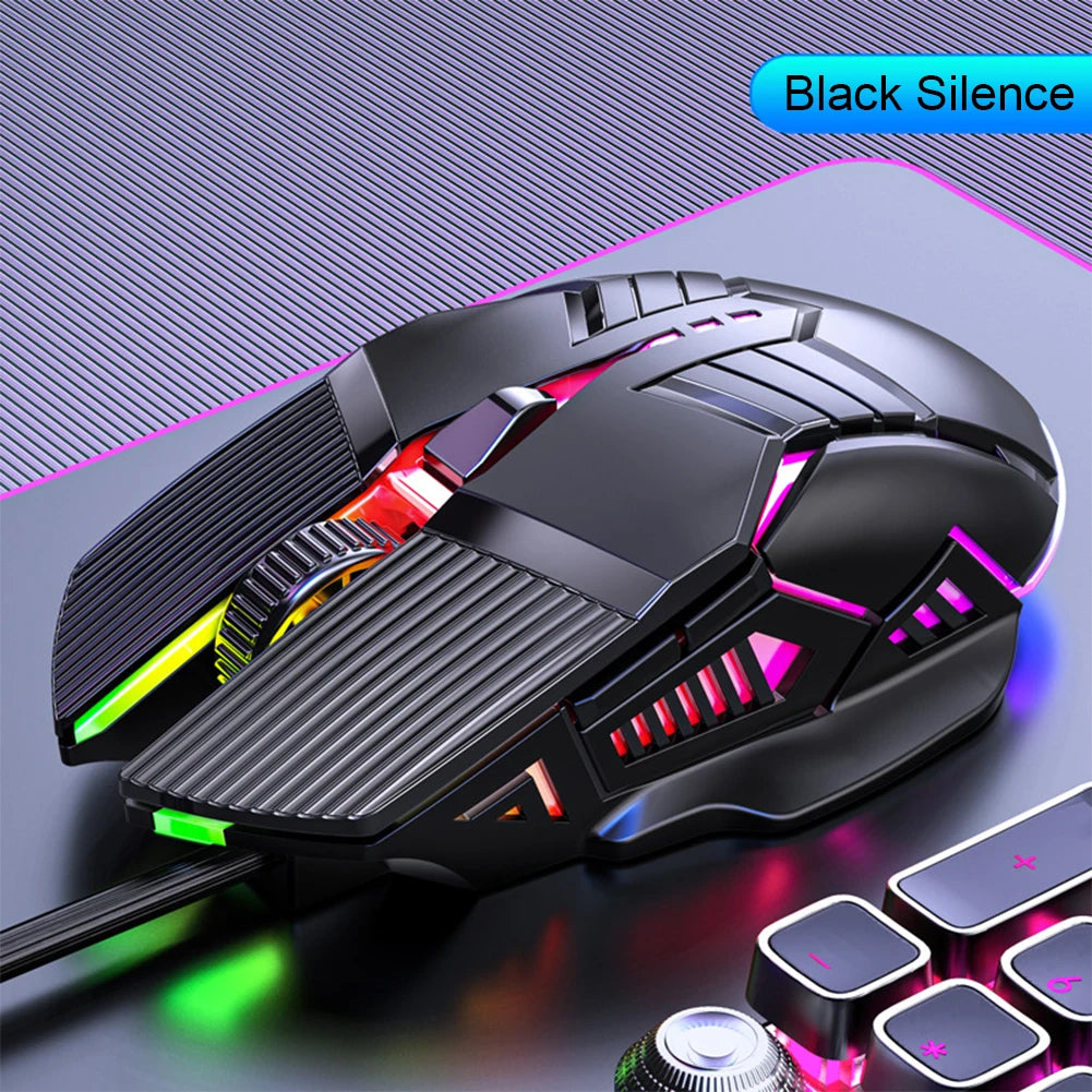 3200DPI Ergonomic Wired Gaming Mouse USB Computer Mouse Gaming RGB Backlit Gamer Mouse 6 Button LED Silent Mice for PC Laptop