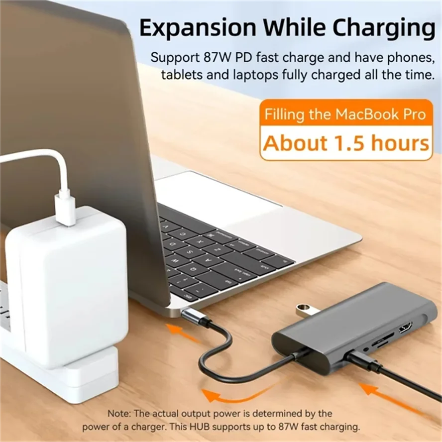 11-in-1 Type C Docking Stations USB-C HUB USB Type C to 4K HDMI-compatible USB 3.0 5Gbps USB Splitter Adapter For Laptop Macbook