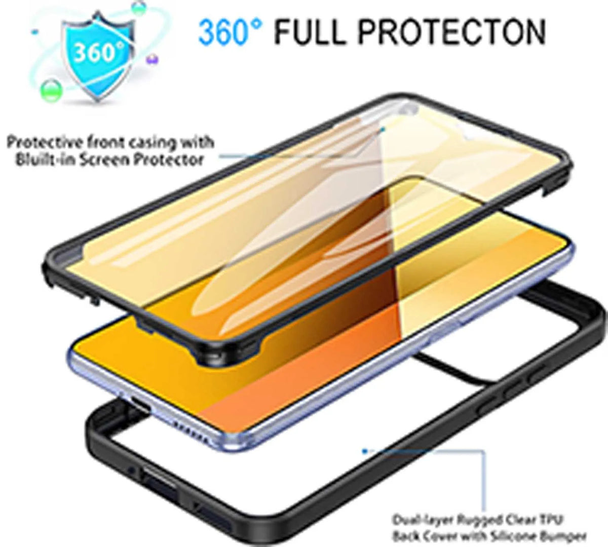 For Xiaomi 15T 14T 13T Pro Anti Fall 360 Fully Wrapped Phone Case For Xiaomi 17 Pro Max 15Pro 14 15 Ultra Transparent Phone Case